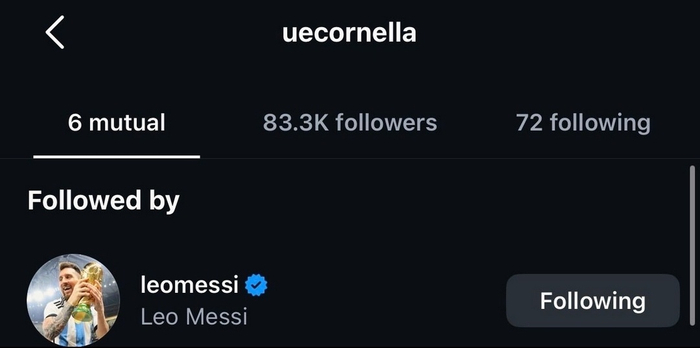 梅西Instagram关注科林尼亚俱乐部引热议